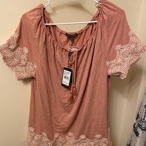 Pink floral blouse size L perfect condition